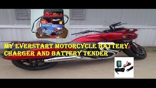 My Everstart motorcycle battery charger and battery tender [upl. by Nalyd]