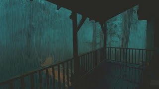 EXTREME Rain amp Thunder in Hidden House inside the ForestRain Sounds for Sleep [upl. by Ossie658]