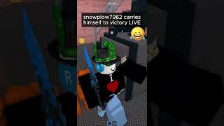 carrying the plowers of snow to victory roblox funnygames youtube mm2 murdermystery2 haha [upl. by Aihsinyt563]