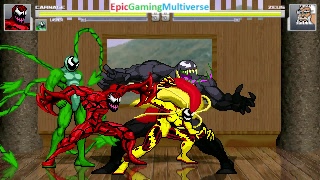 Symbiotes From SpiderMan Series Venom Carnage Lasher And Scream VS Characters In MUGEN Matches [upl. by Stover790]