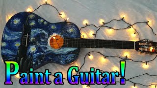 Gitar Boyama  How to paint a guitar [upl. by Eissed]