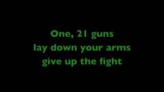 Green Day  21 guns with lyrics [upl. by Ayama]