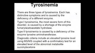 Types of tyrosinemia [upl. by Watkins]