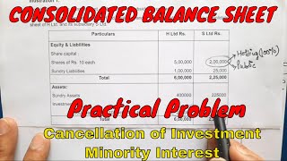 Consolidated Financial Statement  Practical Problems amp Solutions  Consolidated Balance Sheet Hindi [upl. by Ymmaj]