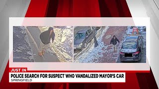 Suspect sought after all 4 tires slashed on Springfield Mayor’s vehicle [upl. by Llennahs]