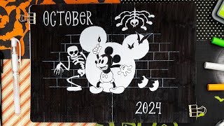 PLAN WITH ME mickeys not so scary Halloween party 🎃 October 2024 bullet journal setup [upl. by Suoivart]