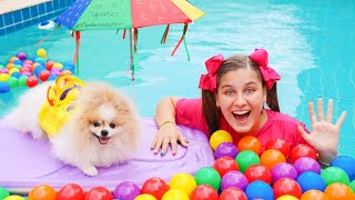 MILENINHA E A BELINHA BRINCANDO NA PISCINA [upl. by Suinuj84]