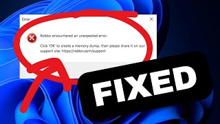 How To Fix Roblox Memory Dump Error 2024 TWO WORKING METHODS [upl. by Anirehtak]