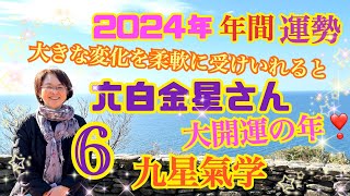 【占い】【六白金星】さん！の開運年間メッセージ【九星気学】2024年2月4日から2025年2月3日の年盤運勢！今までの仕組みや環境を手放し、大変化の年！柔軟な新しい取り組み方が運気を上昇させる！ [upl. by Eads]