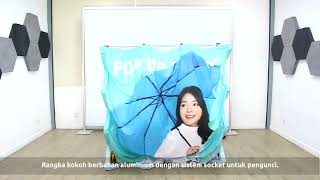 Cara Pasang Banner Display Hanya 1 Menit Backwall Portable Pop Up Fabric Kain Textile [upl. by Mcdade]