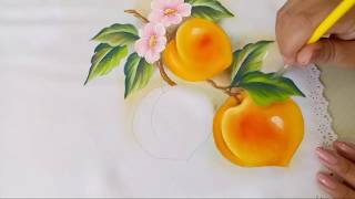 Servilletas Pintadas  Semanario De Frutas  Como Pintar Duraznos [upl. by Nylrem330]