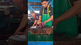 Skipjack cuts in traditional market cuttingfishtuna tunafishcutting fishing shorts [upl. by Loveridge]