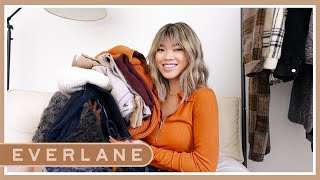 FALL EVERLANE TRY ON HAUL 🍁 Cozy sweaters Way High Jeans Cashmere pieces amp more  by Chloe Wen [upl. by Arodasi772]