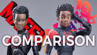 MAFEX vs Sentinel SVAction  Miles Morales  Comparison [upl. by Puduns585]