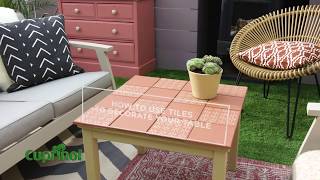 How To Upcycle Your Garden Table Using Tiles  Cuprinol UK [upl. by Atsylak]