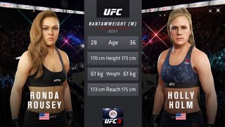 Ronda Rousey vs Holly Holm  UFC 298  Gameplay rondarousey hollyholm ufc ufc3 ufcfightnight [upl. by Oelc]