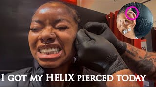 Helix piercing 😸  Pain level process sleep etc [upl. by Rambert16]