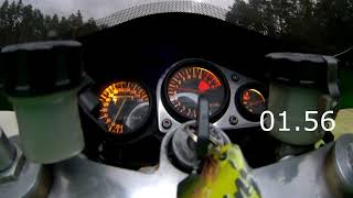 Kawasaki Ninja ZX7R acceleration 0100 with KampN Silmotor exhaust and float bowl mod [upl. by Aridatha266]