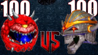 Cacodemon vs Iron Lich  DOOM vs HERETIC Monster Infighting  Crossove Battles  DOOM RETRO ARENA [upl. by Doy268]