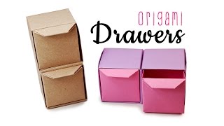 Origami Pull Out Drawers Instructions  DIY Tutorial  Paper Kawaii [upl. by Akenal]