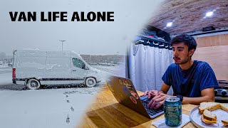 A Silent Snowy Day Living in a Van [upl. by Aretina]