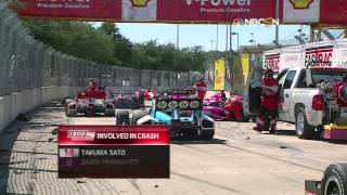 Dario Franchitti Hard Crash at Houston  IZOD IndyCar Series 2013 [upl. by Babara]