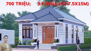 Chỉ Vơi 700 Triệu Có Ngay Nhà Cấp 4 Mái Nhật 3 Phòng Ngủ Kích Thước 75x15m  Nhà Đẹp Bách Hợp [upl. by Hakvir]