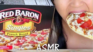 ASMR Red Baron French Bread Pizza Eating Sounds APRIL ASMR COLLAB 2017 [upl. by Sarid]