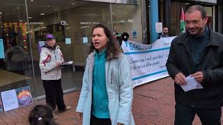 Reading shopping centre PSC protests Barclays complicity in Israels genocide of Gaza [upl. by Sadira757]