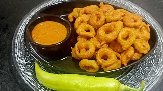 ಮೆಣಸಿನಕಾಯಿ ರಿಂಗ್ ಬಜ್ಜಿ ರೆಸಿಪಿChilli Ring Bajji Recipetastyhitastyeasyrecipetastinginfinity [upl. by Essirehs547]