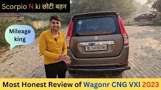 Honest Review of Maruti Suzuki WagonR vxi CNG [upl. by Asirram]