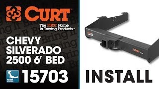 Trailer Hitch Install CURT 15703 on Chevrolet Silverado 2500 Short Bed [upl. by Wendalyn196]