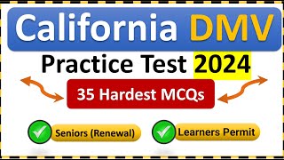 CA DMV Permit Practice Test 2024  35 Hardest Questions [upl. by Lach929]