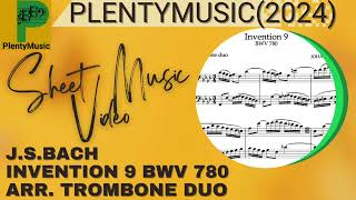 JS Bach  Invention 9 arrr trombone duo [upl. by Ramor]