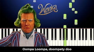 Oompa Loompa  Piano Tutorial Lyrics Medium [upl. by Enogitna]