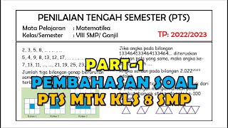 Pembahasan Soal PTS Matematika Kelas 8 Semester 1 SMP Tahun 2022 2023 [upl. by Cory]