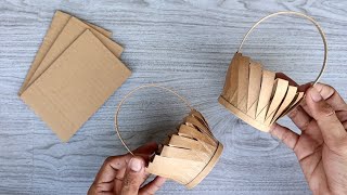 AMAZING DIY BASKET FROM CARDBOARD  Perfect for Wedding Giveaways  Cardboard Craft Ideas [upl. by Shulman]