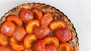 APRICOT TART with almond frangipane  plant based dessert [upl. by Renaud]