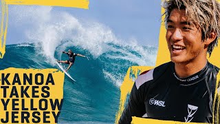 How Kanoa Igarashi Took The Yellow Jersey All Kanoas Excellent Waves From Pipe Sunset Portugal [upl. by Shulman]