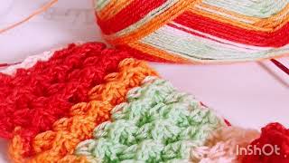 How to a Crochet 3D zigzag Waffle stitchcrochet blanketknitting [upl. by Ajnat]