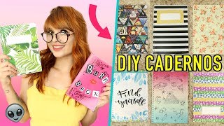 DIY 10 CAPAS DE CADERNOS INCRÍVEIS PARA FAZER  Material Escolar [upl. by Haikan42]