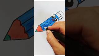 How to draw cute pencil Easy drawing for Kids shorts [upl. by Enyamrahc]