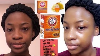 DIY Baking soda lemon 🍋 amp honey 🍯 face mask  for clear skin [upl. by Moishe736]