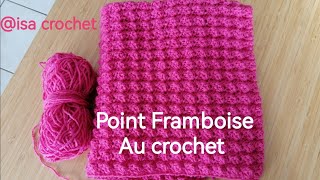 Tuto point relief quot Framboise quot au crochet pour Pull couverture bébé écharpe giletisacrochet [upl. by Atinrahs]