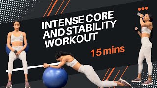 15 CORE AND ABS WORKOUT STABILITY BALL HOMEWORKOUT [upl. by Negam]