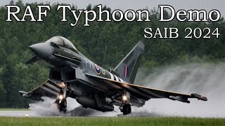 RAF Typhoon Full Display  RCAF CF18 Demo Formation Flight in Rain in 4K  SAIB 2024  20240623 [upl. by Eylhsa]