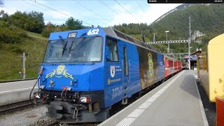 Swiss Trains Rhätische Bahn Albula Railway Samedan to Filisur [upl. by Attiuqal]