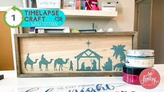 How to Make a Double Sided Painted Wood Sign with Reusable Stencils Timelapse [upl. by Malia]