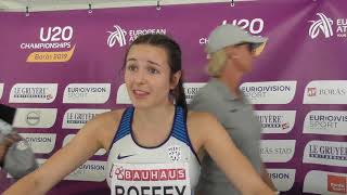 Isabelle Boffey Post 800m European U20 Championships Gold [upl. by Okiam]