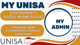 My UNISA  My ADMIN  How to check my assignments dates for whole module in one page [upl. by Adai]